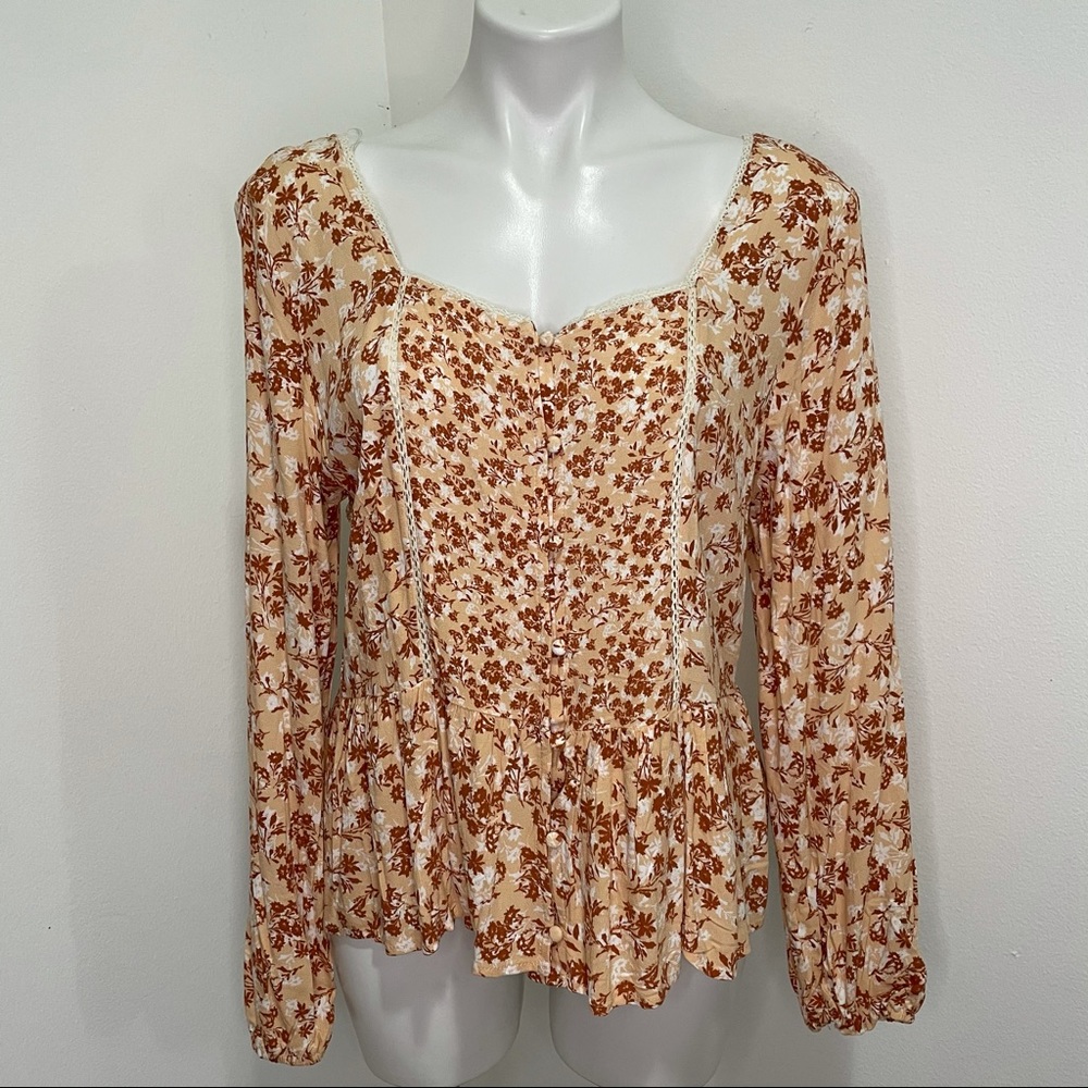 NWT coco + jamieson size large long sleeve blouse